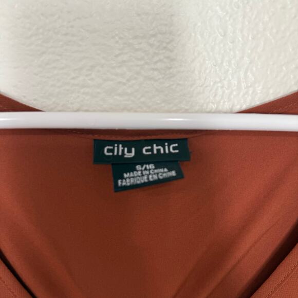 City Chic Women's Hidden Treasure Maxi Dress Ruffle Tie Waist Boho Size S 16 - Picture 8 of 11